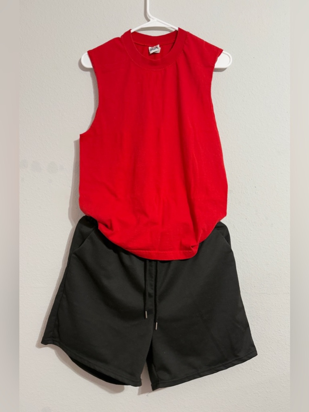 Alstyle Red Crewneck Tee with Short 2 piece set